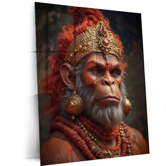 Hanuman Metal Poster – Divine Strength & Devotion Wall Art | Bajrangbali Spiritual Decor 6 - TURTLEWINGS