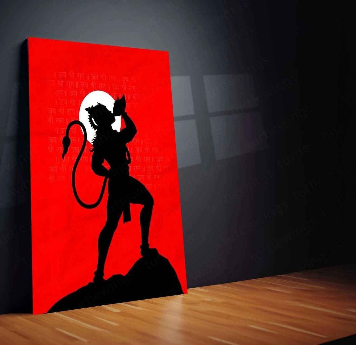 Hanuman Ji Metal Poster – Divine Hindu Wall Art - TURTLEWINGS