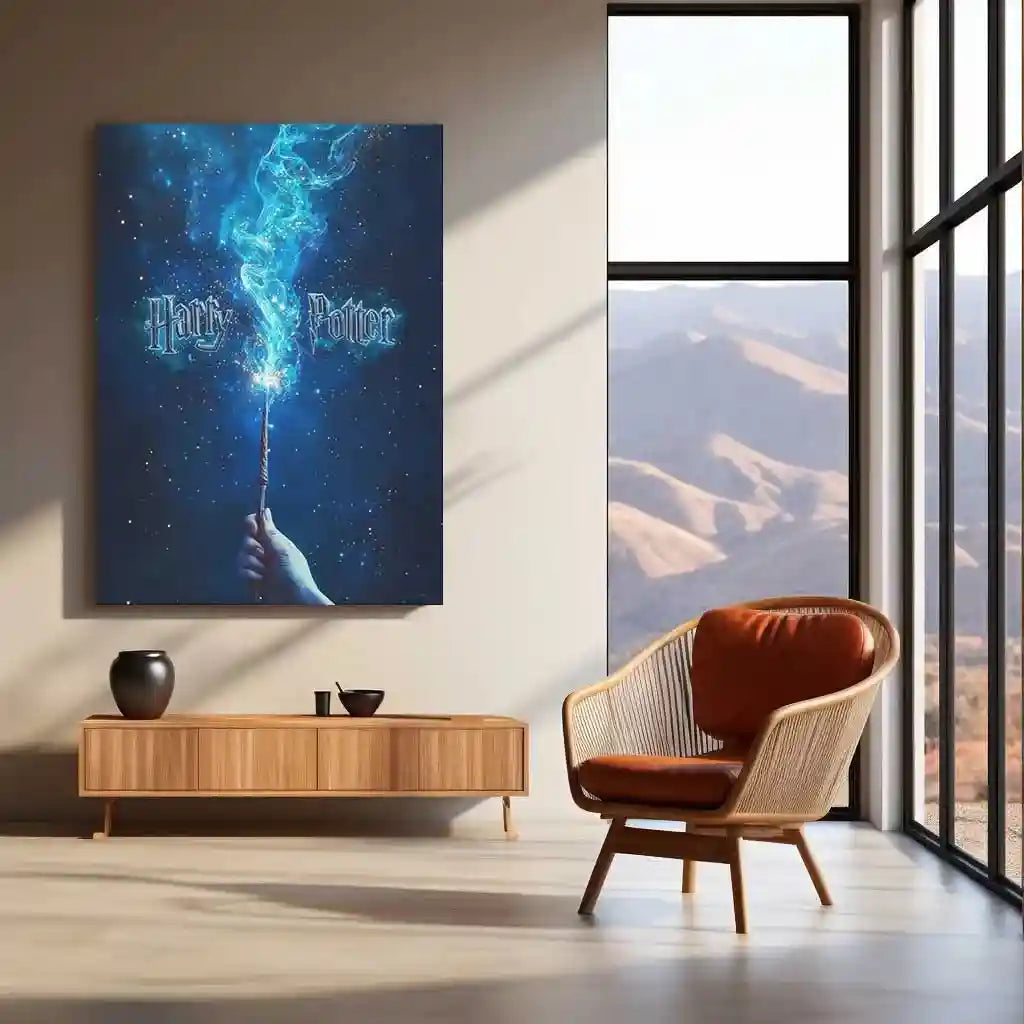 Movies Metal Poster | Harry Potter Wand Metal Poster | Iconic Wand Design Wall Art for Fans - TURTLEWINGS
