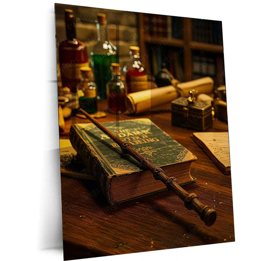 Movies Metal Poster | Harry Potter Wand Metal Poster | Iconic Wand Design Wall Art for Fans 01 - TURTLEWINGS