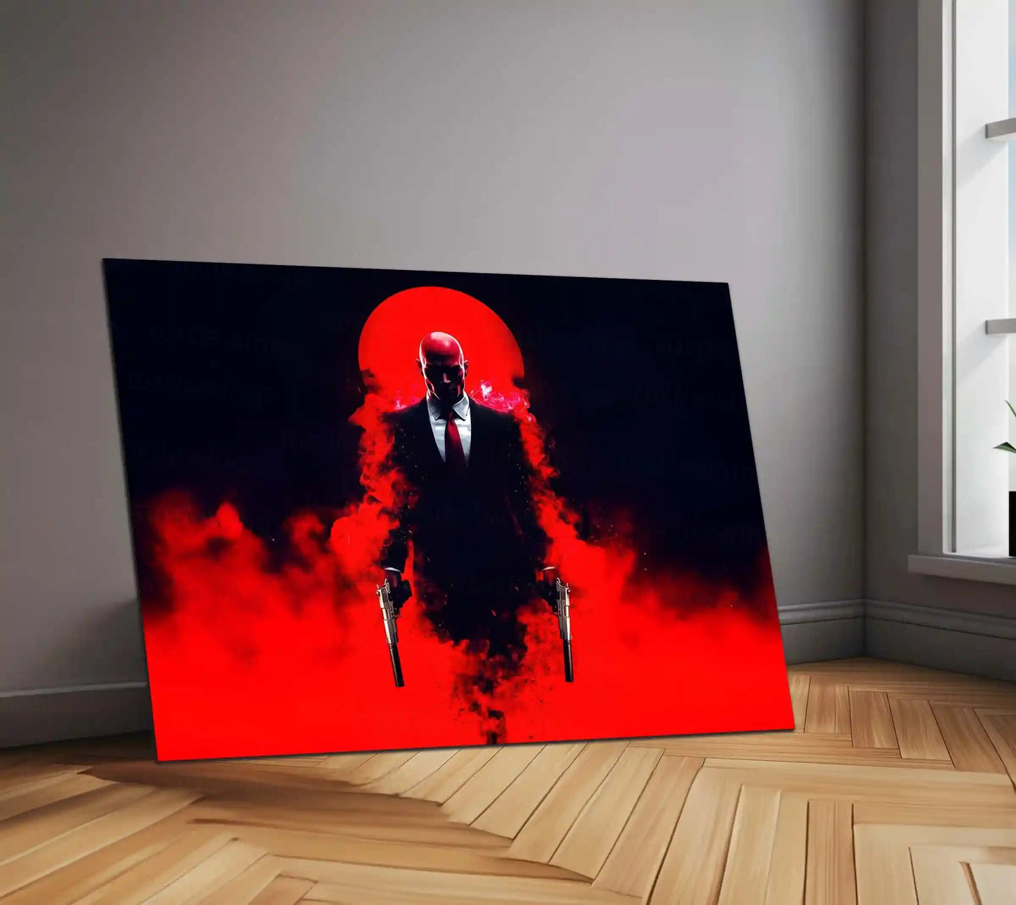 Hitman – Contract Killer | Silent Assassin Metal Frame | Dark Tactical Gaming Wall Art - TURTLEWINGS