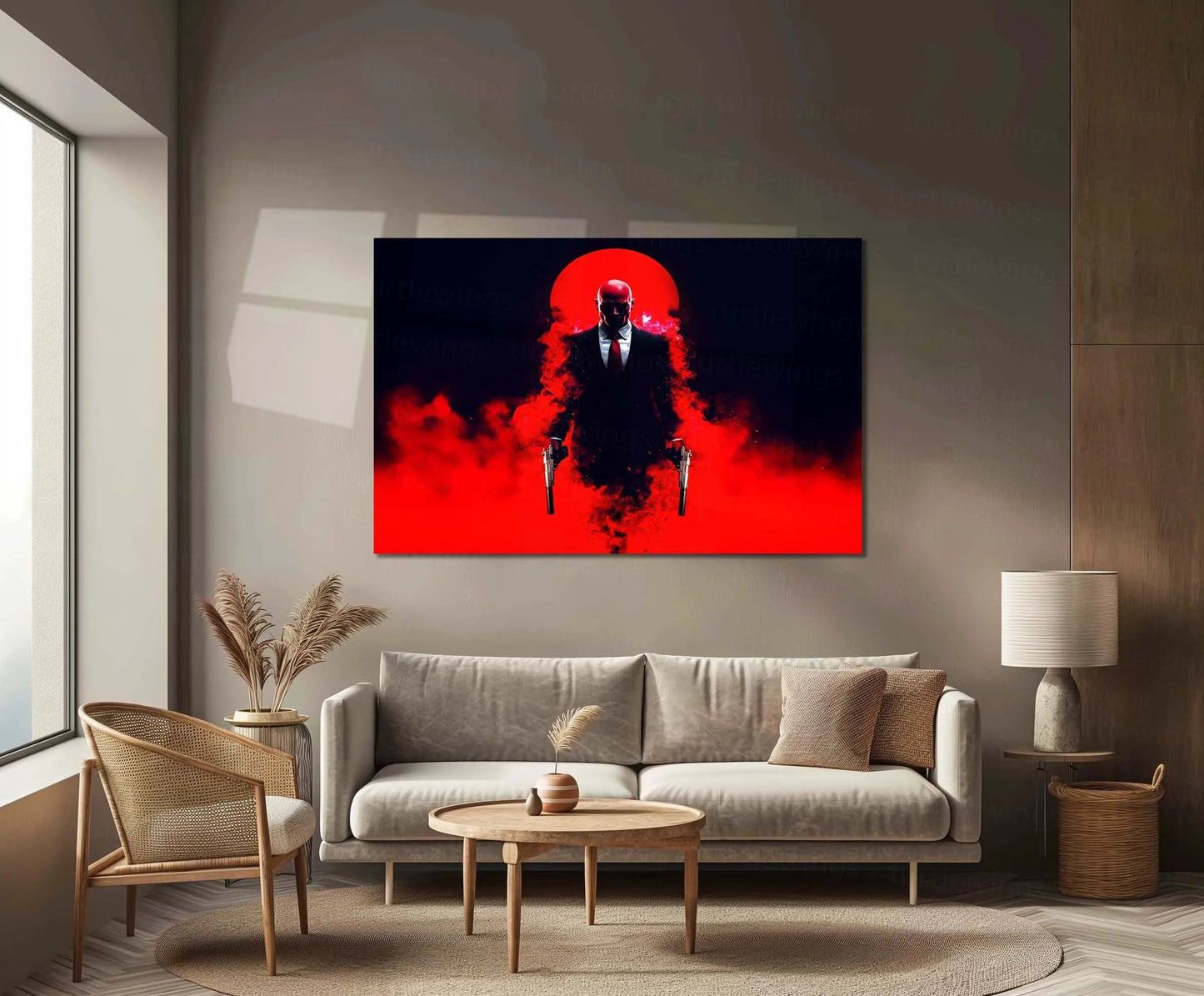 Hitman – Contract Killer | Silent Assassin Metal Frame | Dark Tactical Gaming Wall Art - TURTLEWINGS