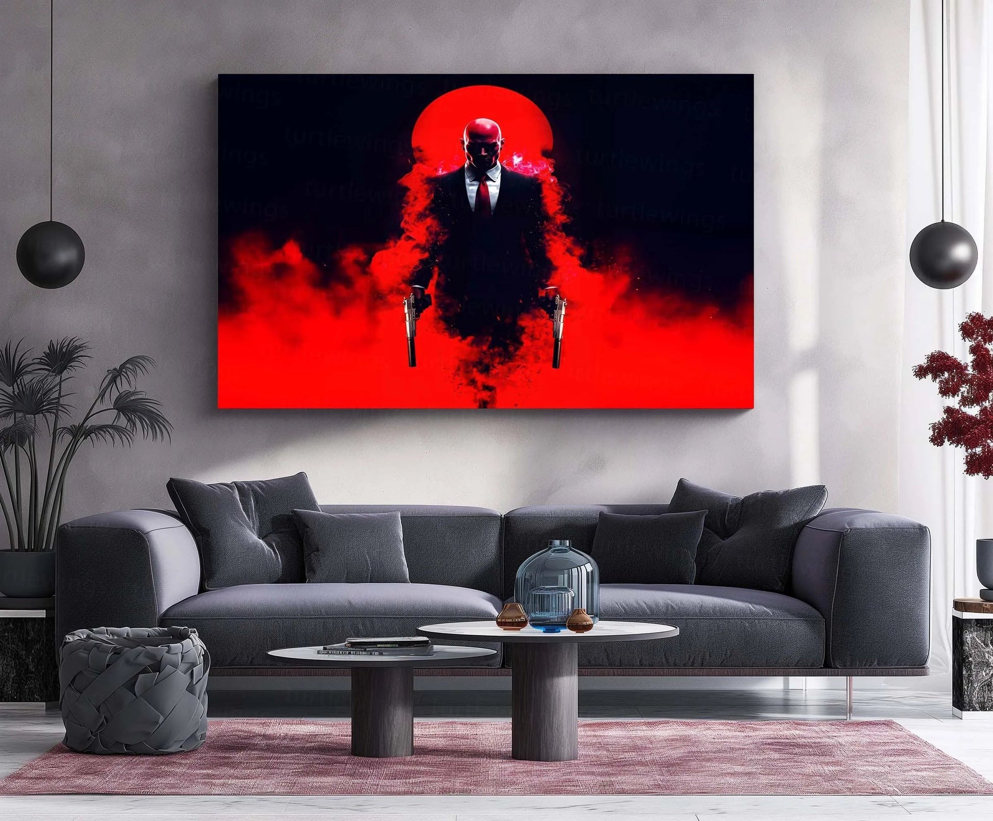 Hitman – Contract Killer | Silent Assassin Metal Frame | Dark Tactical Gaming Wall Art - TURTLEWINGS