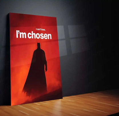 Quote Metal Poster | Batman – I Can’t Lose, I’m Chosen Metal Frame Dark Knight Destiny & Unbreakable Will Wall Art | Fearless Resolve Superhero Quote Metal Poster - TURTLEWINGS 