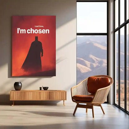 Quote Metal Poster | Batman – I Can’t Lose, I’m Chosen Metal Frame Dark Knight Destiny & Unbreakable Will Wall Art | Fearless Resolve Superhero Quote Metal Poster - TURTLEWINGS 