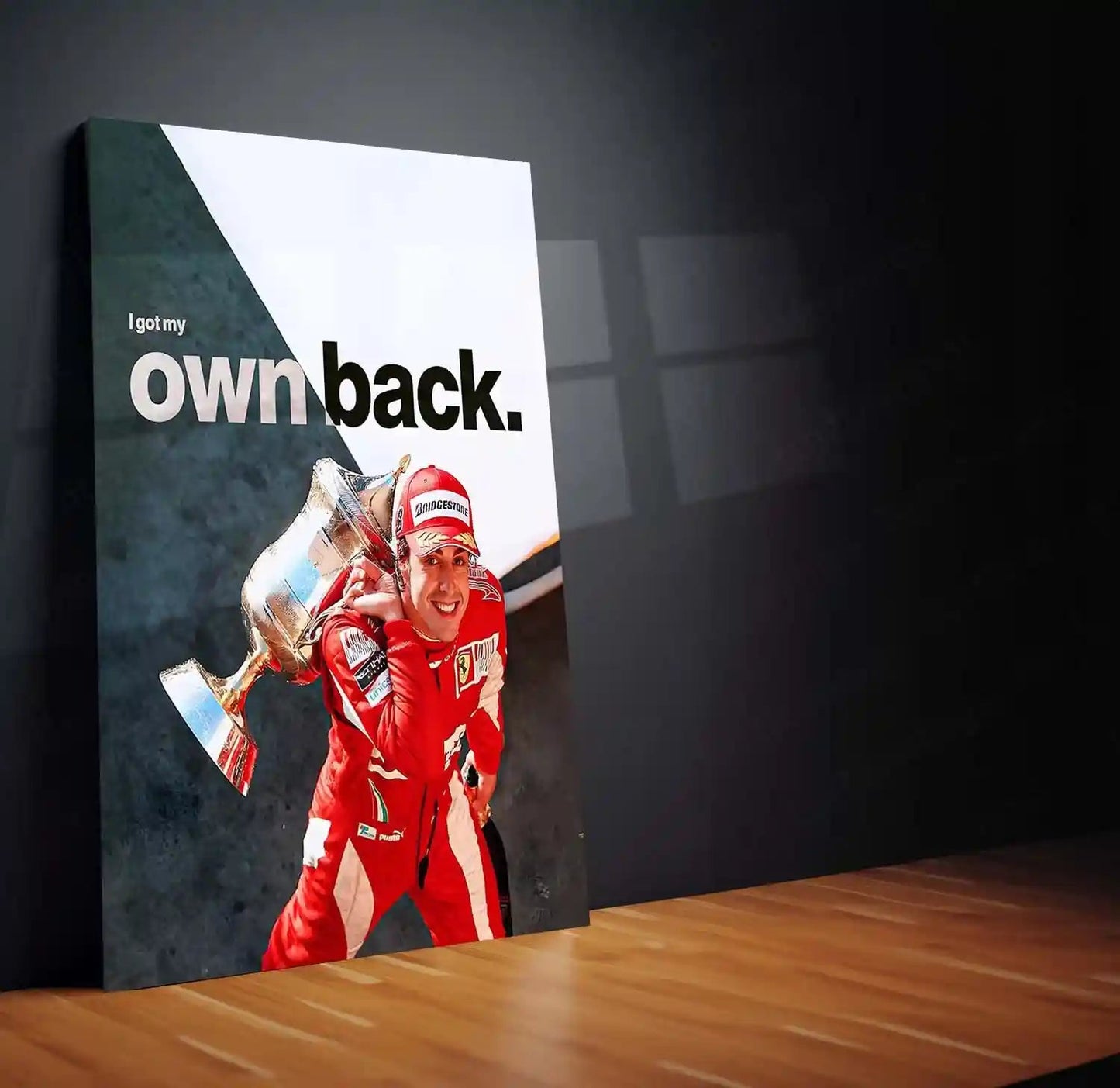 Quote Metal Poster | Fernando Alonso – I Got My Own Back Metal Frame Comeback Grit & Self-Belief Formula 1 Wall Art | Champion Resilience Quote Metal Poster - TURTLEWINGS