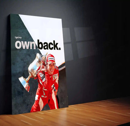 Quote Metal Poster | Fernando Alonso – I Got My Own Back Metal Frame Comeback Grit & Self-Belief Formula 1 Wall Art | Champion Resilience Quote Metal Poster - TURTLEWINGS