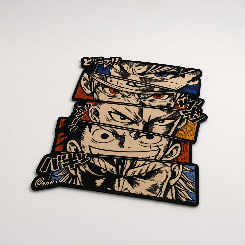 Anime Legends Panel Cut-out Flat Rug | One Piece, Dragon Ball, Naruto ...