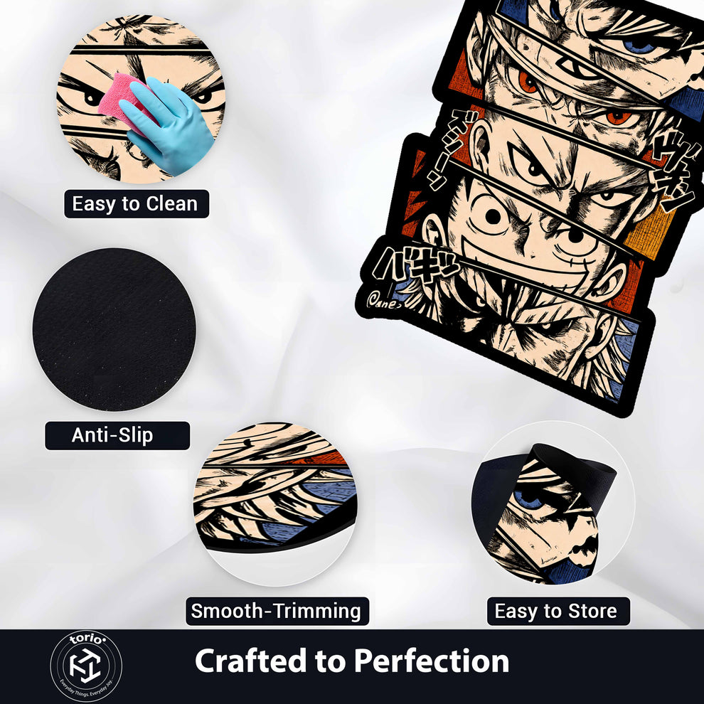 Anime Legends Panel Cut-out Flat Rug | One Piece, Dragon Ball, Naruto ...