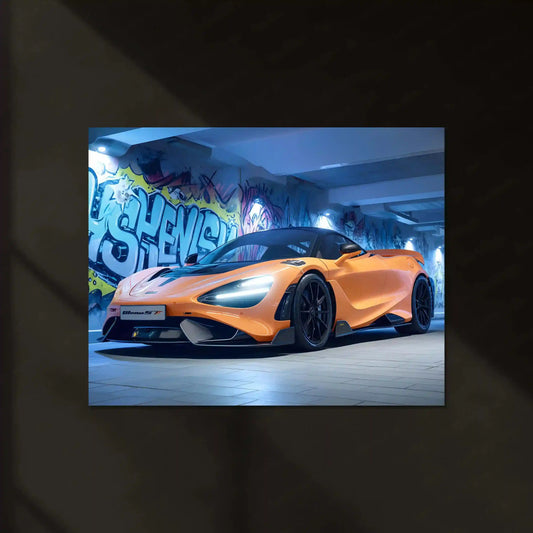 LED | 🚀 McLaren 765LT Neon LED Metal Poster | Limited-Track Edition Supercar Wall Art - TURTLEWINGS