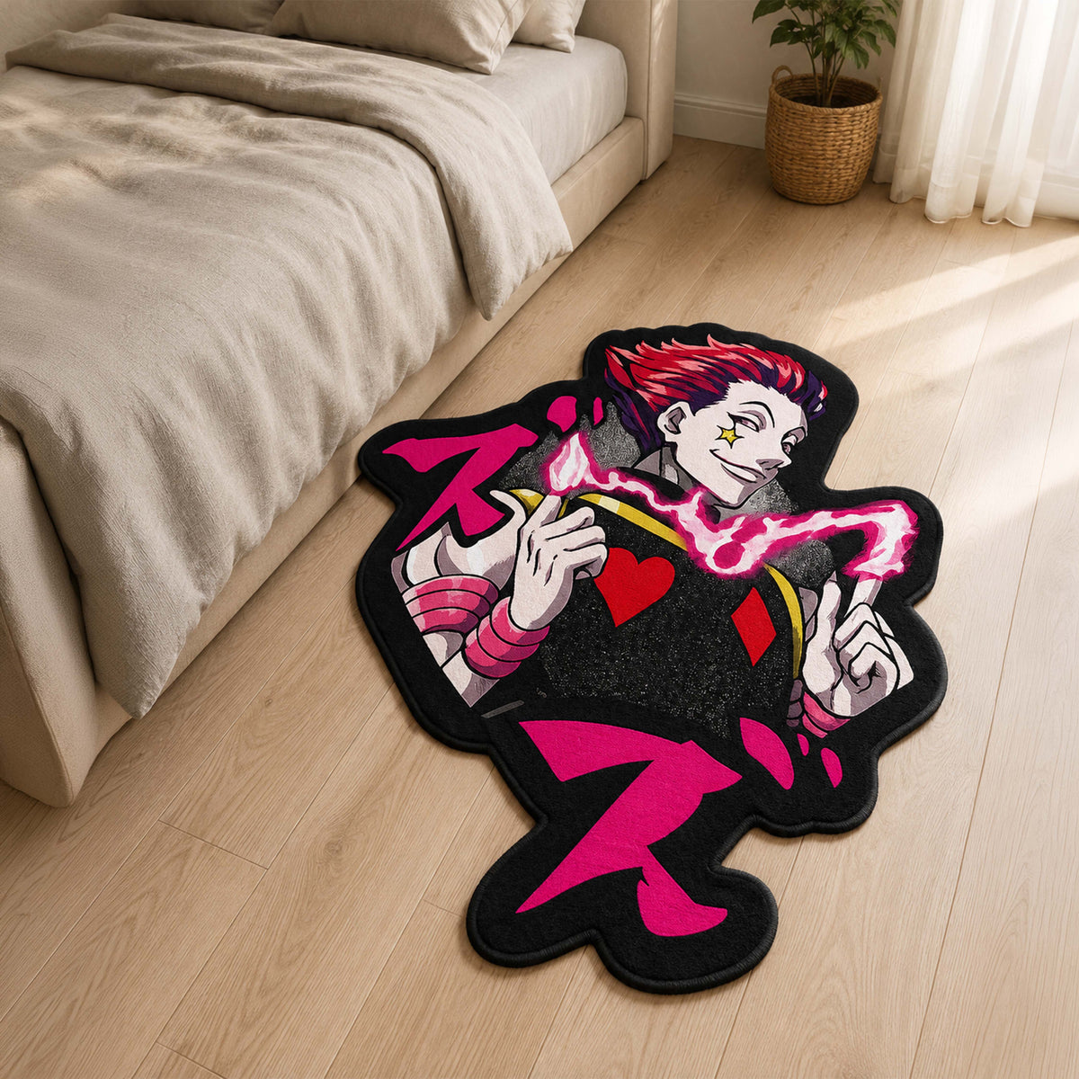 Hisoka Morow Cut-out Flat Rug | Hunter × Hunter Anime Flat Rug | Premium Magician Gaming Room Decor