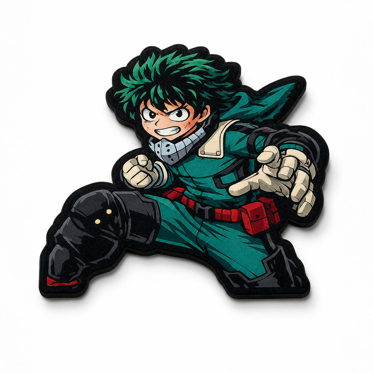 Izuku Midoriya (Deku) Action Pose Cut-out Flat Rug | My Hero Academia Anime Flat Rug | Premium Hero Gaming Room Decor