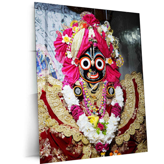 ISKCON Krishna Metal Poster – Divine Lord Krishna Art | Spiritual Hindu Wall Decor - TURTLEWINGS