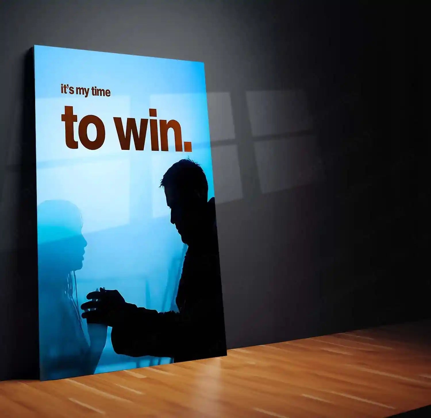 Quote Metal Poster | It’s My Time to Win – Quote Metal Frame Breakthrough Mindset & Silent Confidence Motivational Wall Art | “It’s My Time to Win” Minimal Power Quote Metal Poster - TURTLEWINGS