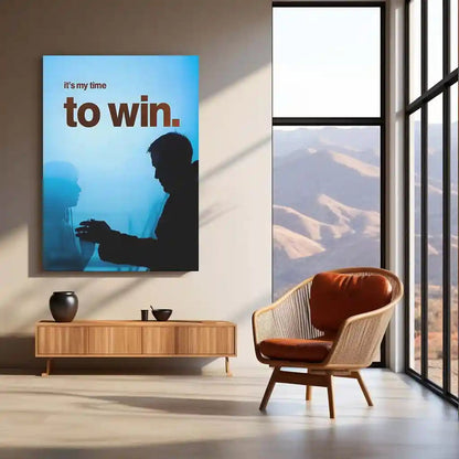 Quote Metal Poster | It’s My Time to Win – Quote Metal Frame Breakthrough Mindset & Silent Confidence Motivational Wall Art | “It’s My Time to Win” Minimal Power Quote Metal Poster - TURTLEWINGS