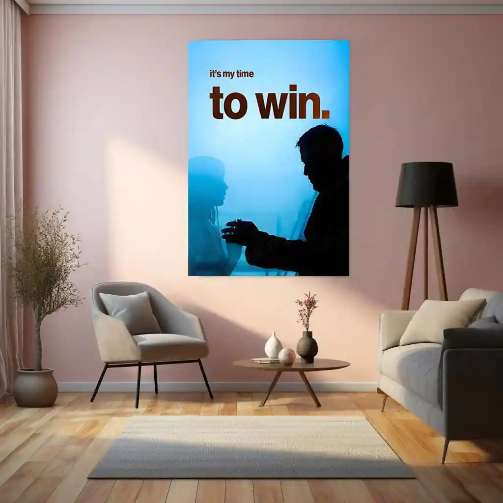 Quote Metal Poster | It’s My Time to Win – Quote Metal Frame Breakthrough Mindset & Silent Confidence Motivational Wall Art | “It’s My Time to Win” Minimal Power Quote Metal Poster - TURTLEWINGS