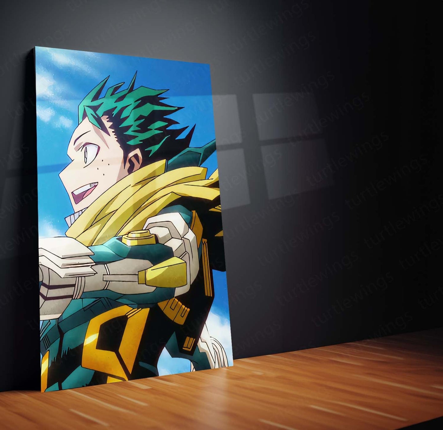 Anime Metal Poster Set of 3 | Izuku Midoriya Hero Academia Sky Triptych Wall Art