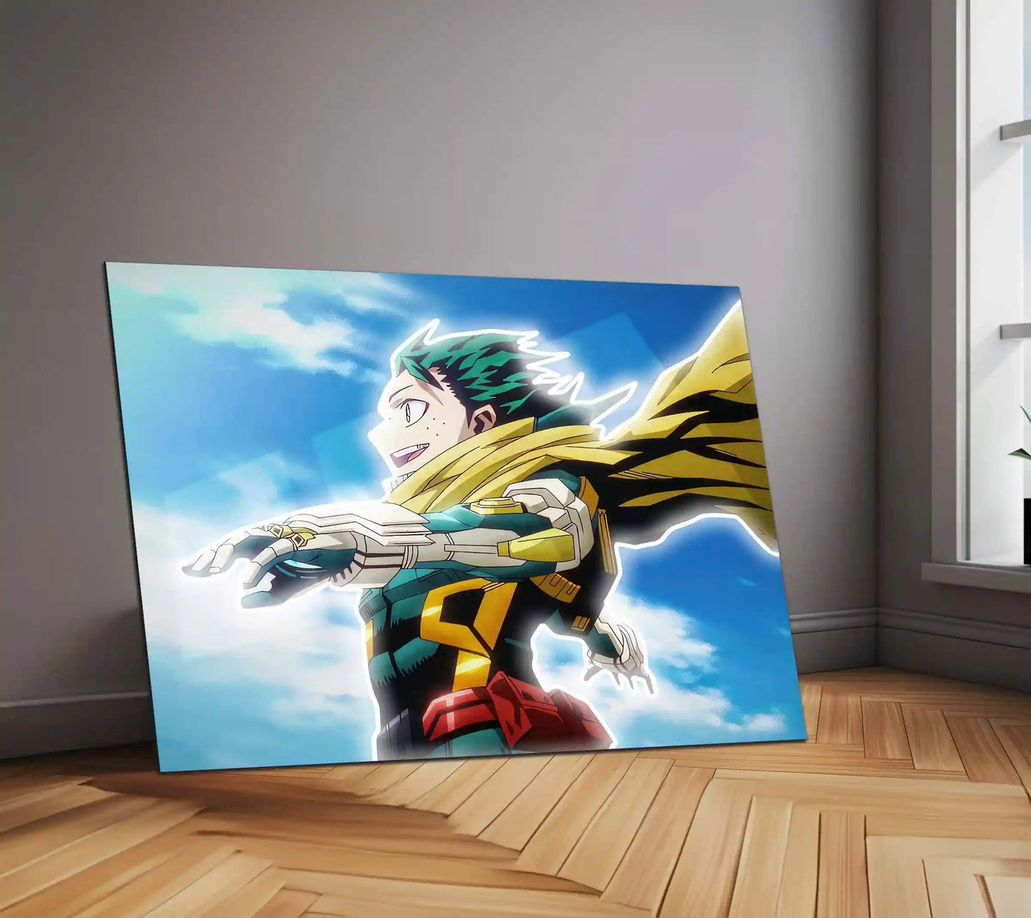 My Hero Academia Deku Neon LED Metal Frame | Izuku Midoriya Anime Poster | Hero Power Wall Art - TURTLEWINGS