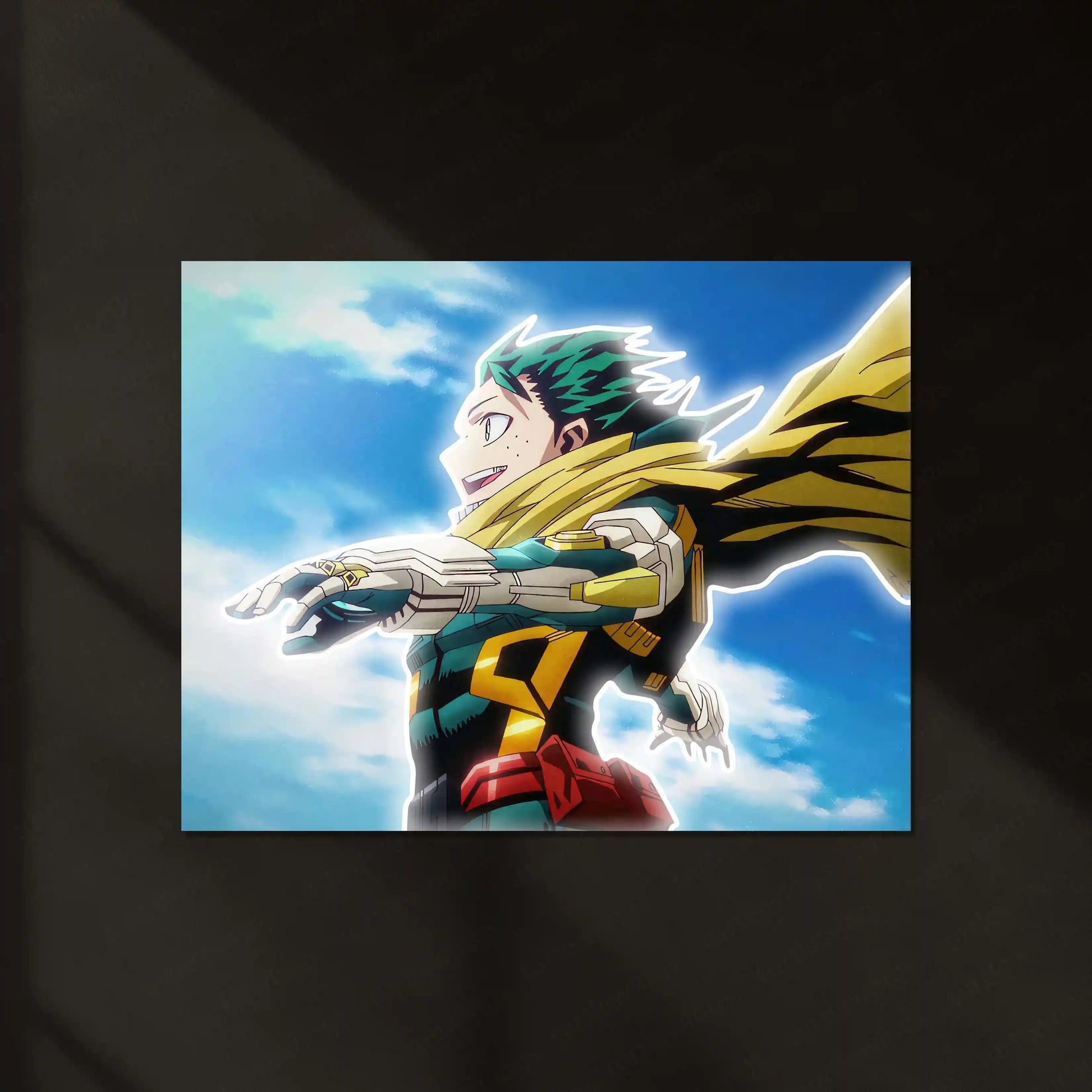 My Hero Academia Deku Neon LED Metal Frame | Izuku Midoriya Anime Poster | Hero Power Wall Art - TURTLEWINGS