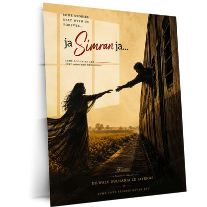 Ja Simran Ja – Timeless Love Story | DDLJ Inspired Romantic Metal Frame | Bollywood Wall Art by TurtleWings