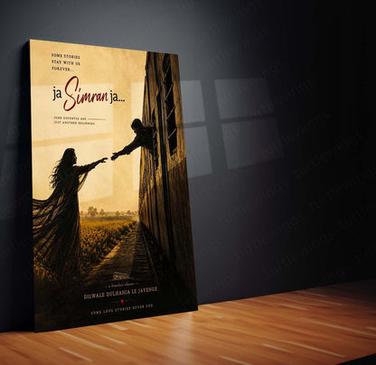 Ja Simran Ja – Timeless Love Story | DDLJ Inspired Romantic Metal Frame | Bollywood Wall Art by TurtleWings