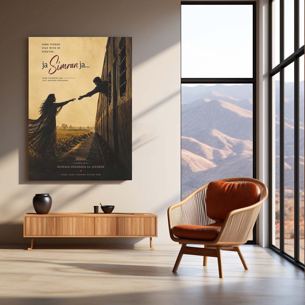Ja Simran Ja – Timeless Love Story | DDLJ Inspired Romantic Metal Frame | Bollywood Wall Art by TurtleWings