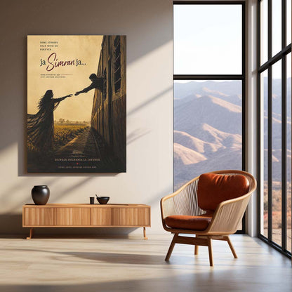 Ja Simran Ja – Timeless Love Story | DDLJ Inspired Romantic Metal Frame | Bollywood Wall Art by TurtleWings