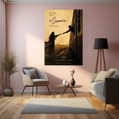 Ja Simran Ja – Timeless Love Story | DDLJ Inspired Romantic Metal Frame | Bollywood Wall Art by TurtleWings