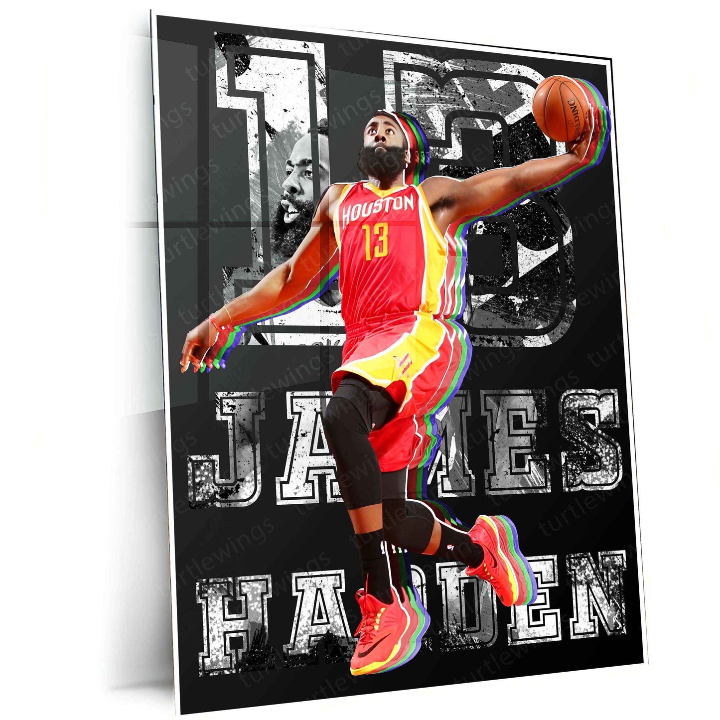 james_harden_metal poster - TURTLEWINGS