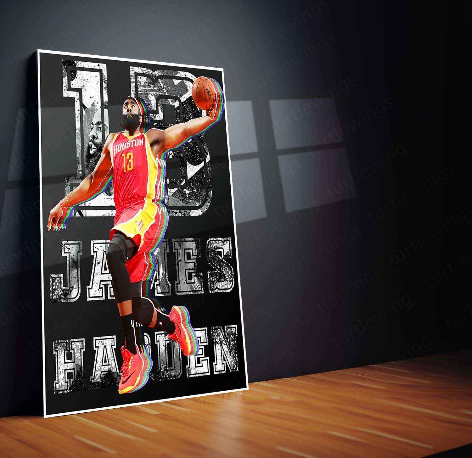 james_harden_metal poster - TURTLEWINGS
