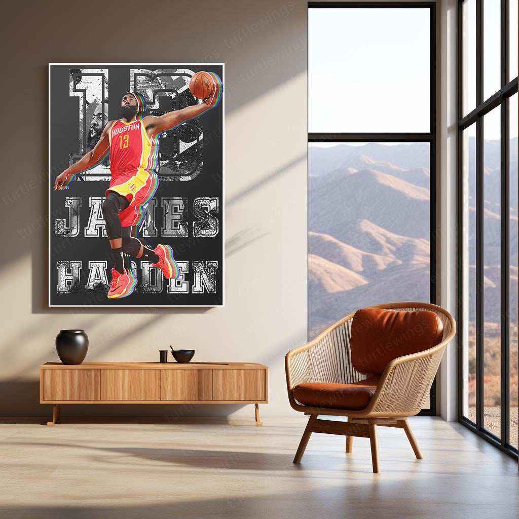 james_harden_metal poster - TURTLEWINGS