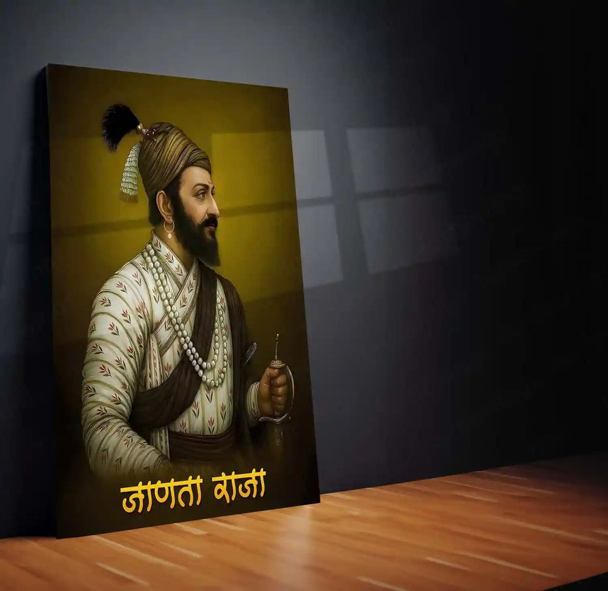 Chhatrapati Shivaji Maharaj Metal Frame | Warrior King Wall Art | Metal Frame 15 - TURTLEWINGS
