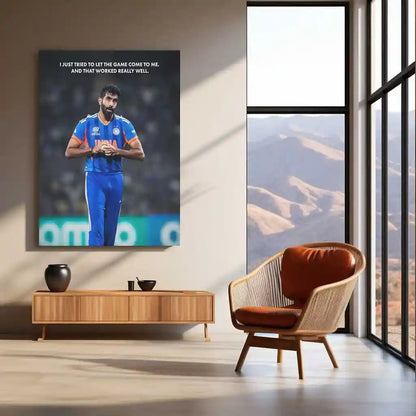 Cricket Metal Frame | Jasprit Bumrah – Let the Game Come to Me | ICC Men's T20 World Cup 2026 Metal Poster - TURTLEWINGS