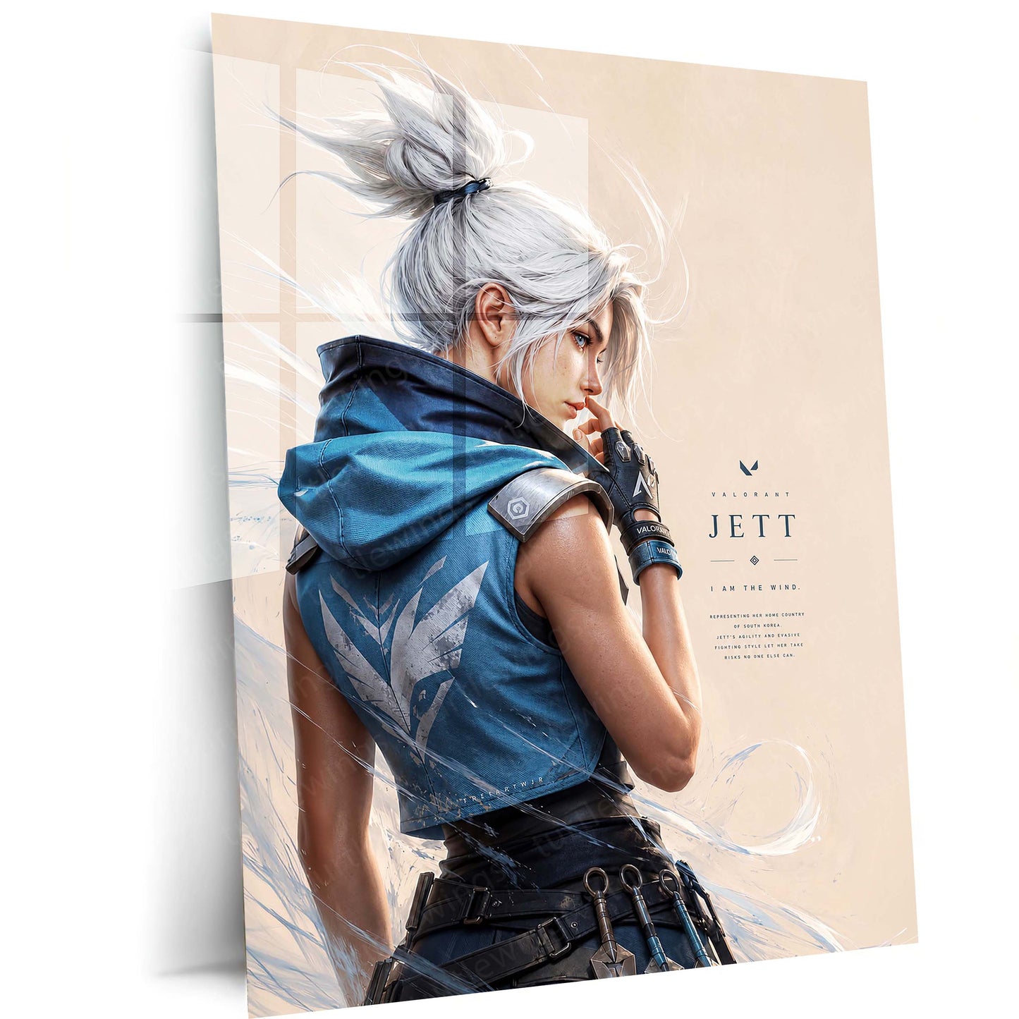 Game Metal Poster | Jett – I Am The Wind Metal Poster Valorant Inspired Wall Art | Gaming Speed & Precision Metal Frame