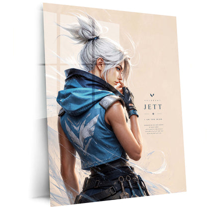 Game Metal Poster | Jett – I Am The Wind Metal Poster Valorant Inspired Wall Art | Gaming Speed & Precision Metal Frame