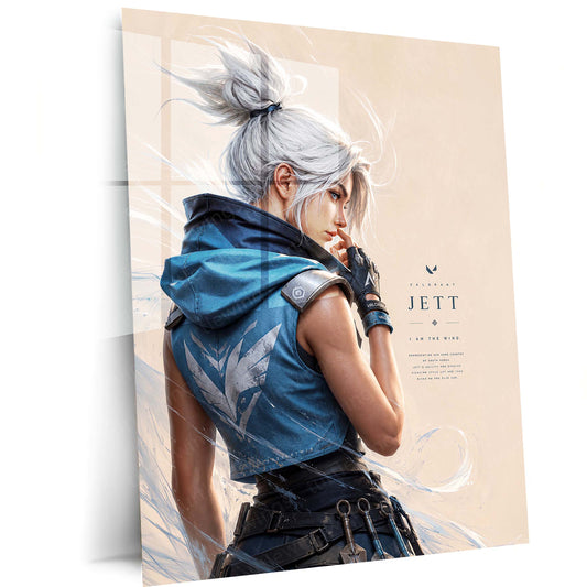 Game Metal Poster | Jett – I Am The Wind Metal Poster Valorant Inspired Wall Art | Gaming Speed & Precision Metal Frame