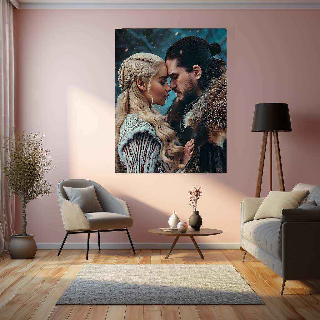 Jon Snow & Ygritte Metal Poster - TURTLEWINGS