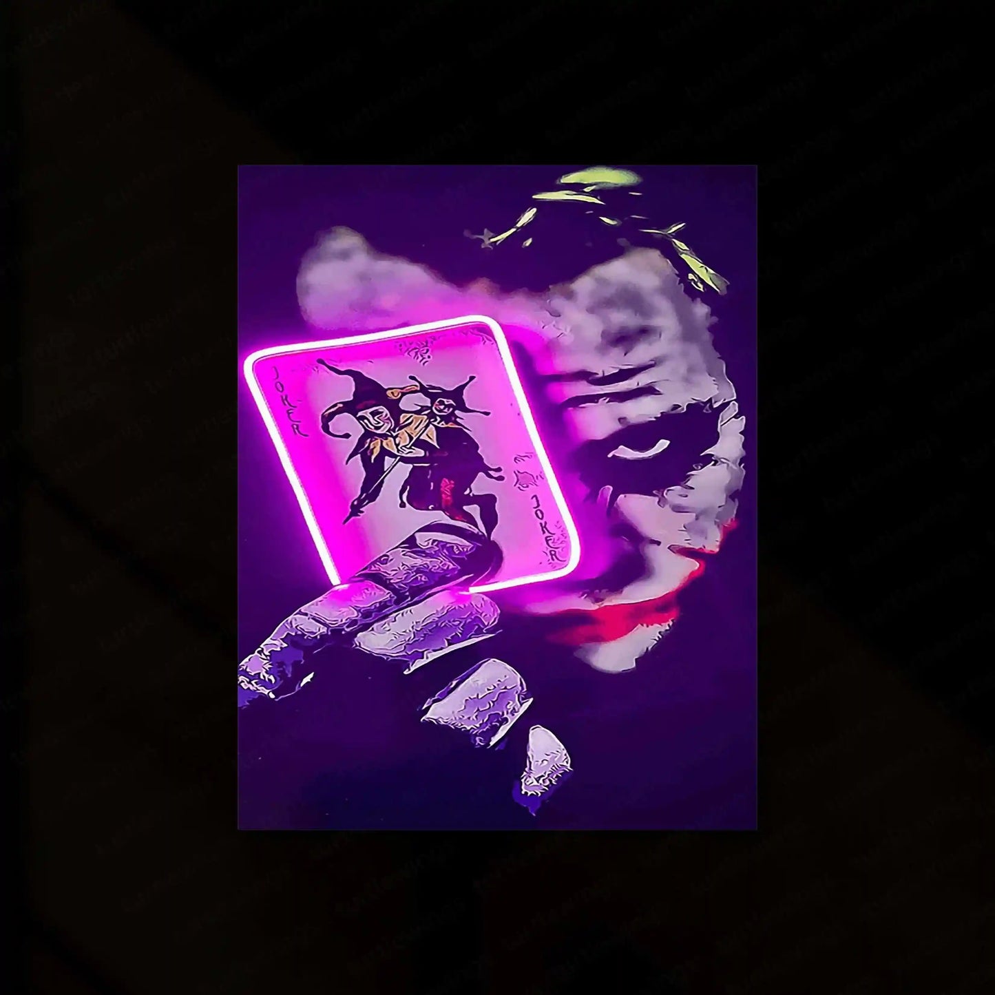 Joker Card Neon LED Metal Frame â Playful and Bold Wall Art - TURTLEWINGS