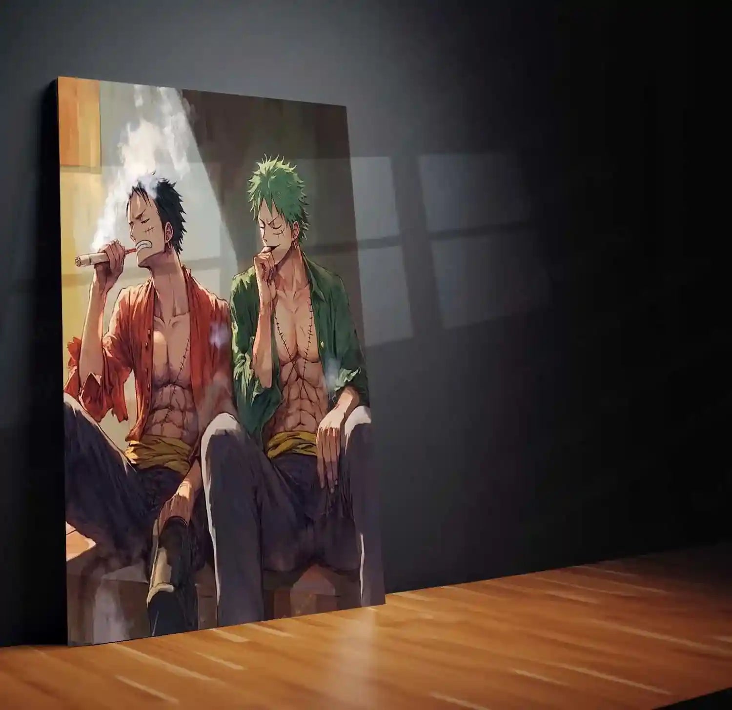 Anime Metal Poster | Luffy & Zoro Metal Poster | One Piece Duo Wall Art | Pirate Brotherhood Decor - TURTLEWINGS