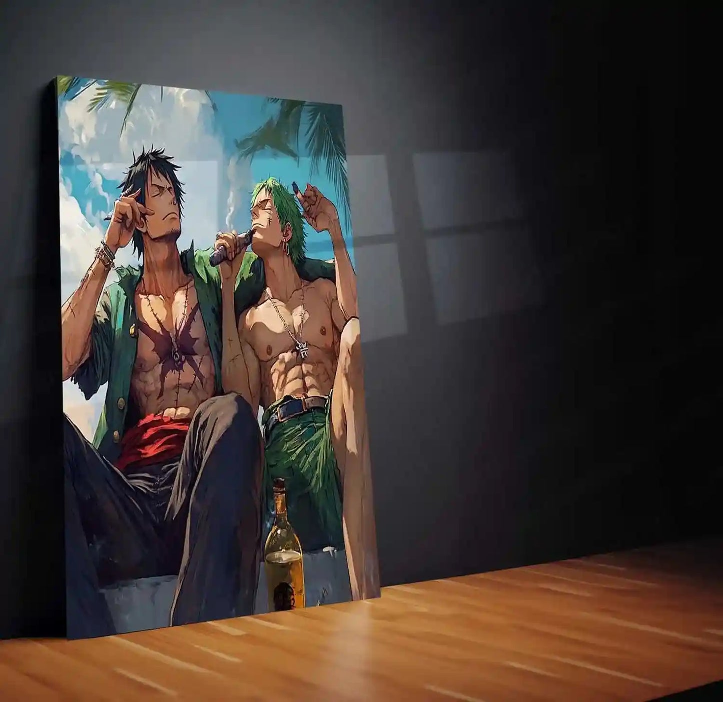 Anime Metal Poster | Luffy & Zoro Metal Poster | One Piece Duo Wall Art | Pirate Brotherhood Decor 01 - TURTLEWINGS