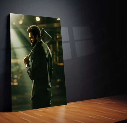 Movies & Series Metal Poster | Jr NTR Mass Stylish Metal Poster | Telugu Superstar Wall Art | Premium Action Portrait Frame - TURTLEWINGS