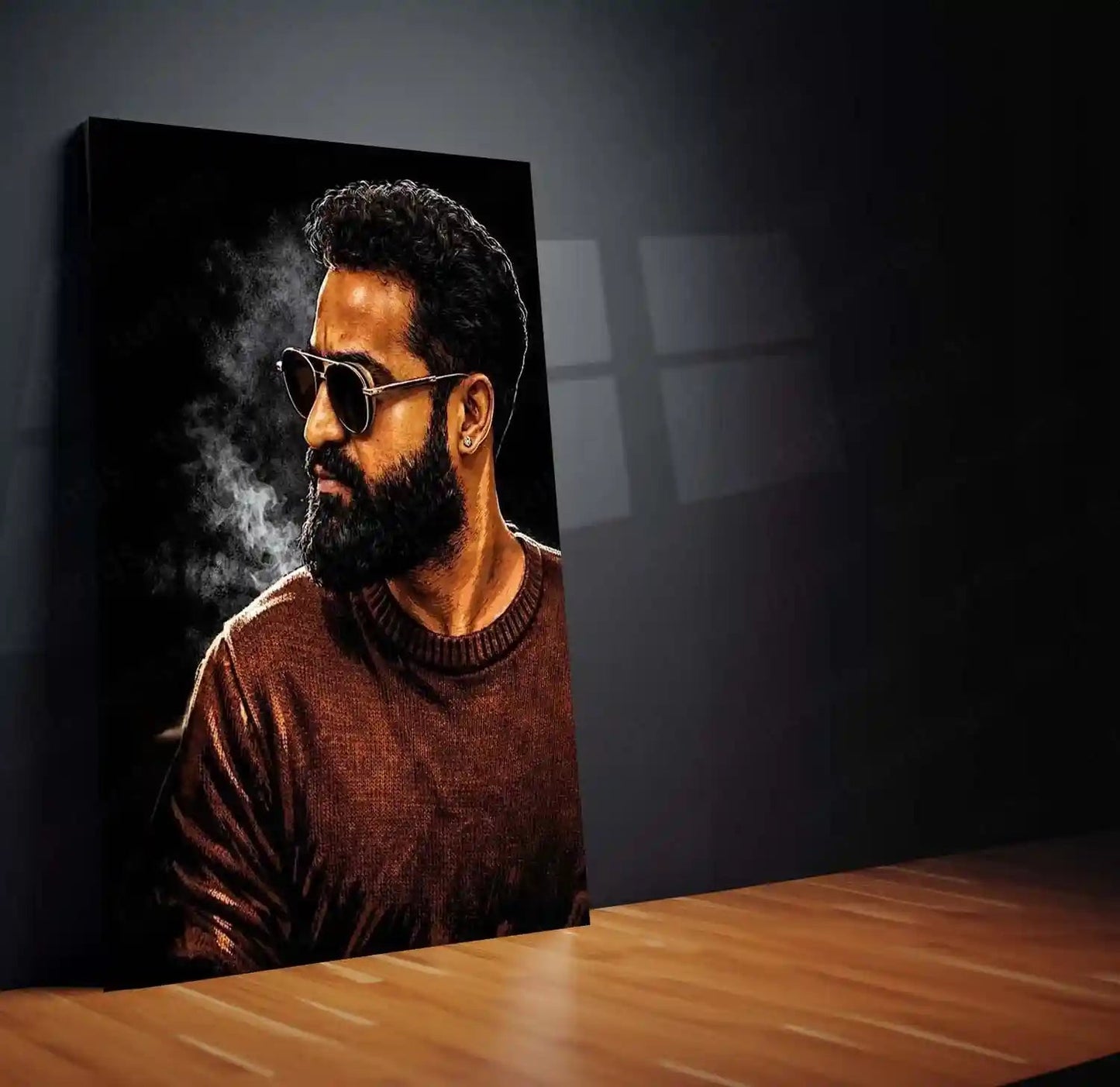 Movies & Series Metal Poster | Jr NTR Mass Stylish Metal Poster | Telugu Superstar Wall Art | Premium Action Portrait Frame 01 - TURTLEWINGS