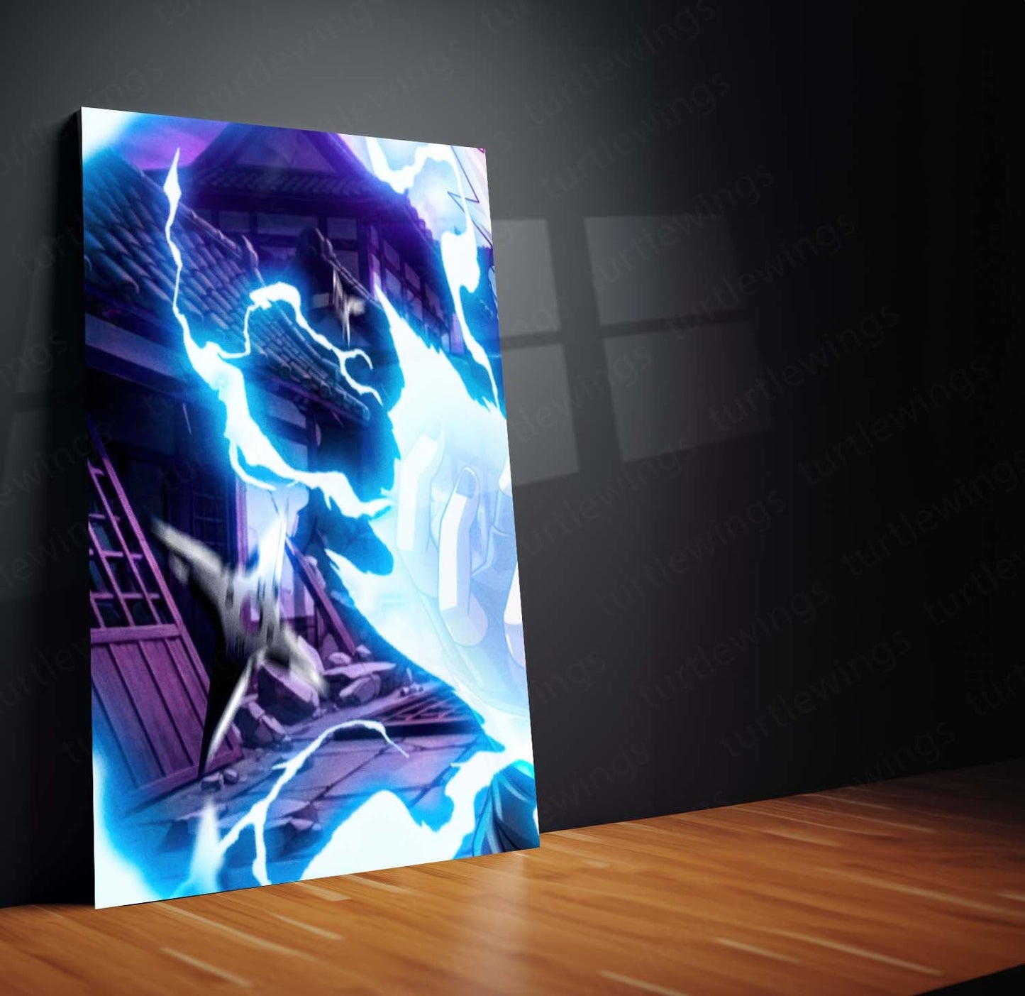 Anime Metal Poster Set of 3 | Kakashi Hatake Chidori Lightning Triptych Wall Art