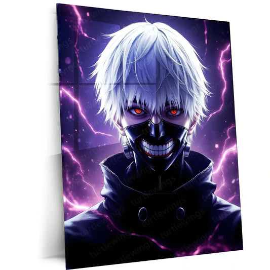 Anime Metal Poster | Tokyo Ghoul – Ken Kaneki Shadow Metal Poster | Dark Anime Wall Frame 01 - TURTLEWINGS