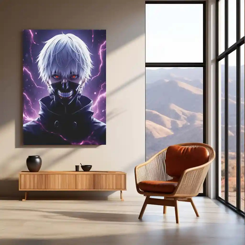 Anime Metal Poster | Tokyo Ghoul – Ken Kaneki Shadow Metal Poster | Dark Anime Wall Frame 01 - TURTLEWINGS