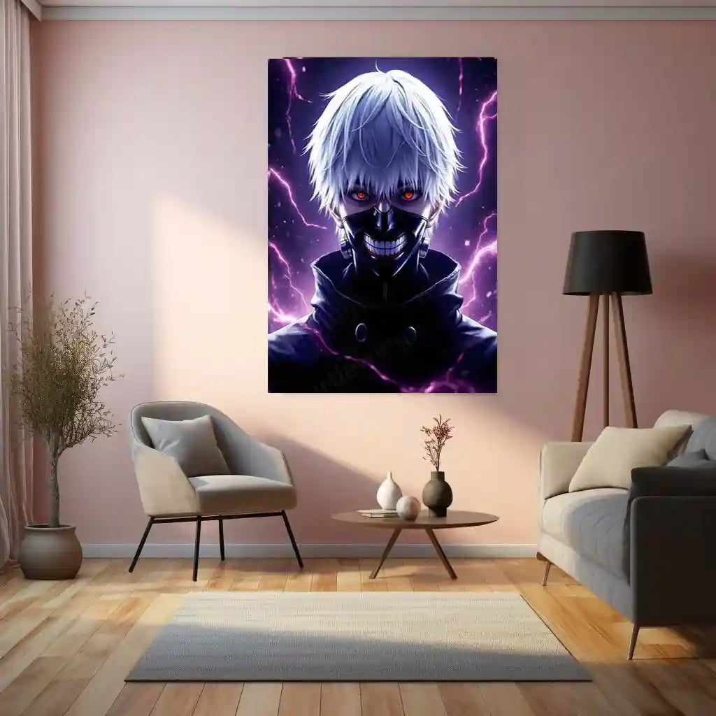 Anime Metal Poster | Tokyo Ghoul – Ken Kaneki Shadow Metal Poster | Dark Anime Wall Frame 01 - TURTLEWINGS