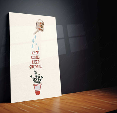 Keep Going, Keep Growing Metal Poster | Motivational Wall Art | Growth Mindset - TURTLEWINGS
