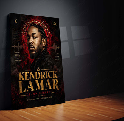 Kendrick Lamar – Crown Concept | Hip-Hop Legacy Metal Frame | Rap Music Wall Art by TurtleWings