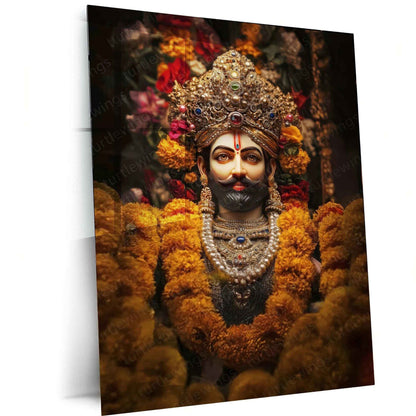 Khatu Shyam Maharaj Rajasthan Spiritual Metal Poster - Divine Grace and Devotion 5 - TURTLEWINGS