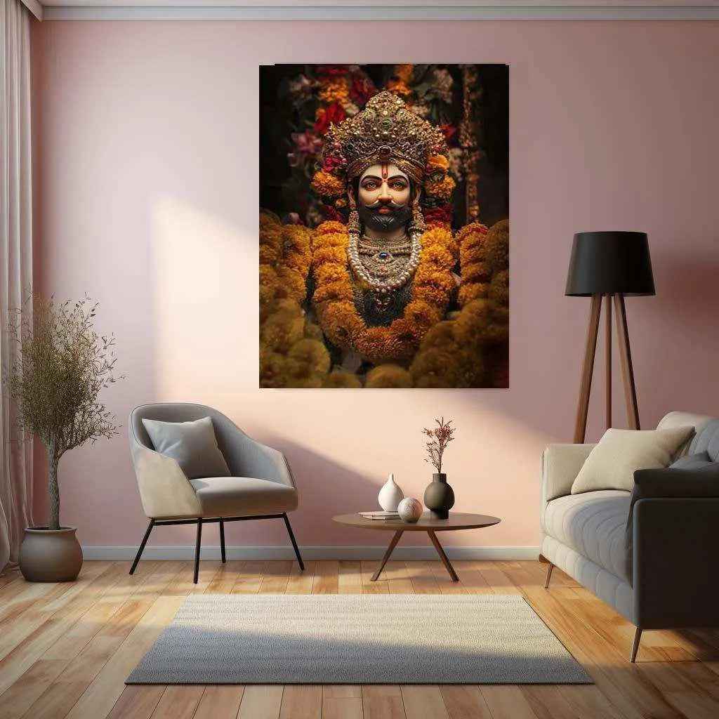 Khatu Shyam Maharaj Rajasthan Spiritual Metal Poster - Divine Grace and Devotion 5 - TURTLEWINGS